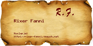Rixer Fanni névjegykártya