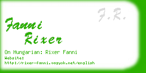 fanni rixer business card